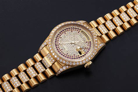 rolex oyster perpetual day-date gold with diamonds|rolex full diamond watch.